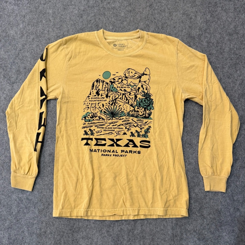 Parks Projects Yellow National Parks Texas Long Sleeve T-Shirt Men's Size Small